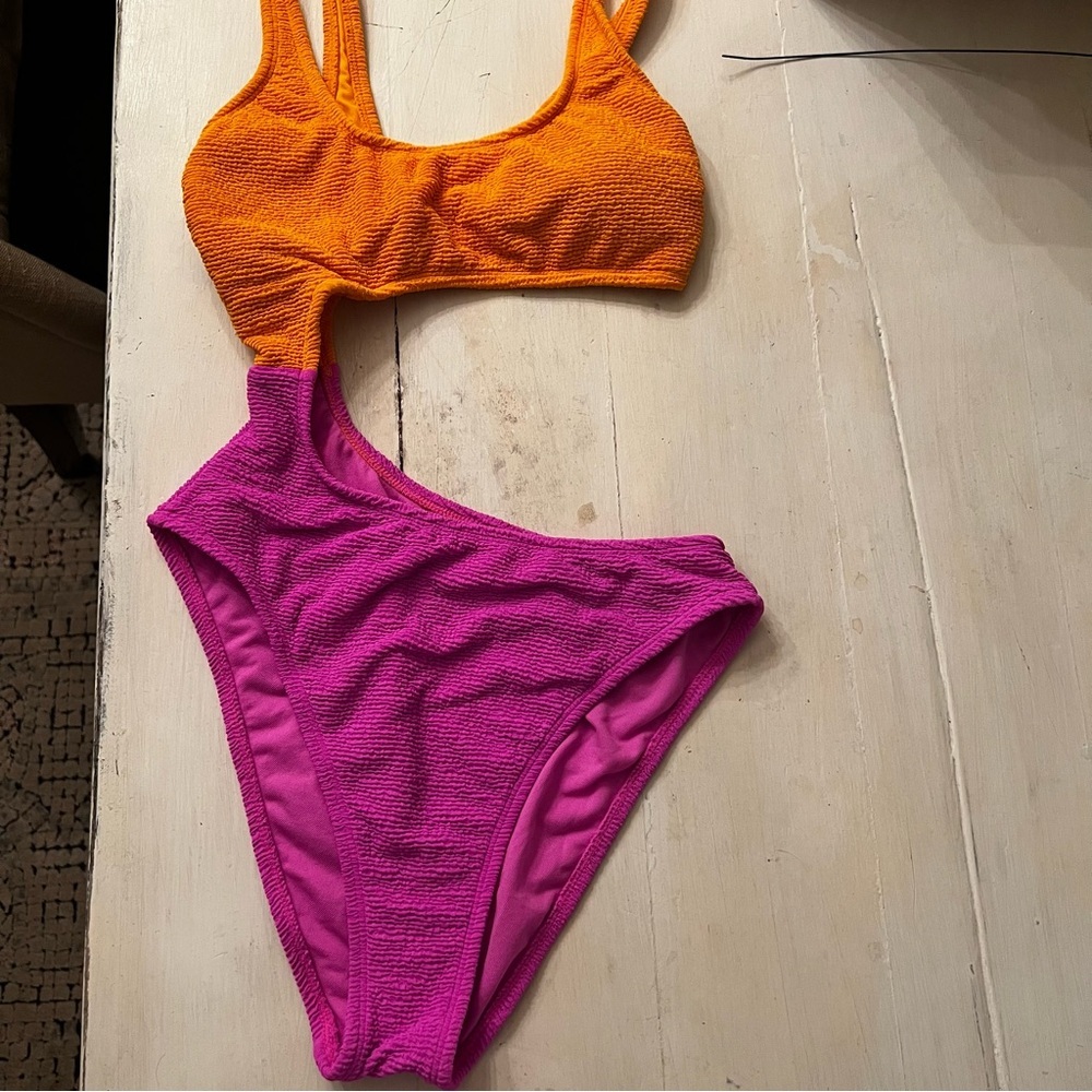 Wild Fable Vibrant Orange and Pink Kids One Piece size 0-2
